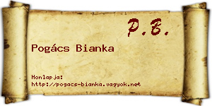 Pogács Bianka névjegykártya